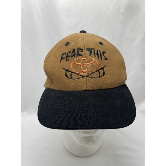 Vintage Fear This Toyota Brown Panel Strapback Adjustable Mohr’s Hat Rare - Picture 1 of 8